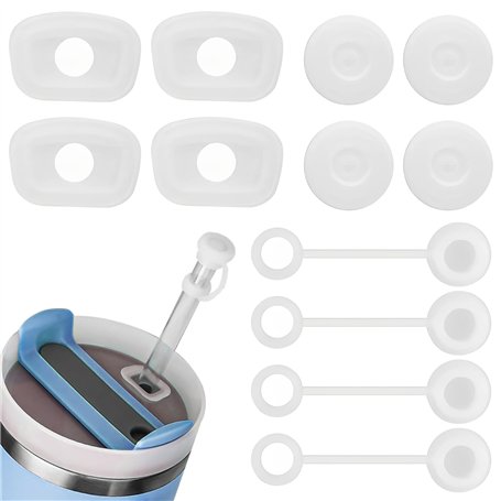Eniyou 12 Pièces Accessoires Convient à Stanley Cup Bouchons En Silicone Anti-Fuite Bouchons Anti-Déversement En Silicone Convie