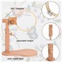 Support pour Point de Croix en Bois avec Tambour à Broder de Tailles Différentes, Support de Broderie pour Table en Bois Réglabl