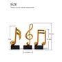Amoy-Art 3pcs Note de Musique Décor Sculpture Music Figurine Statue Moderne Arts Cadeau Maison Décoration Résine Or 19cm