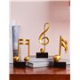 Amoy-Art 3pcs Note de Musique Décor Sculpture Music Figurine Statue Moderne Arts Cadeau Maison Décoration Résine Or 19cm