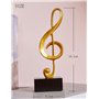 Amoy-Art 3pcs Note de Musique Décor Sculpture Music Figurine Statue Moderne Arts Cadeau Maison Décoration Résine Or 19cm
