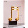 Amoy-Art 3pcs Note de Musique Décor Sculpture Music Figurine Statue Moderne Arts Cadeau Maison Décoration Résine Or 19cm
