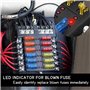 Boîte à Fusible 6 Voies Bloc de Fusibles de Voiture Porte Fusible à Lame avec l'Indicateur LED pour 12V Voiture Automobile Batea