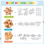 Casse-Tête en Bois Set, 3D IQ Puzzle Esprit Test Jouet, Jouet de Puzzle en Bois Jeu Éducatif Logique Cadeau pour Enfants, Adoles