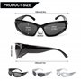 HONGXIN-SHOP Lunettes de Soleil Vintage Lunettes de Ovales Y2K Enveloppant Mode Sport Lunettes Futuriste de Mode pour Hommes Fem