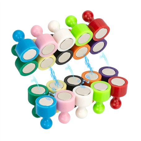 Lot de 20 aimants colorés