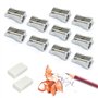 Lot de 10 taille-crayons à trou unique en alliage d'aluminium avec 2 gommes