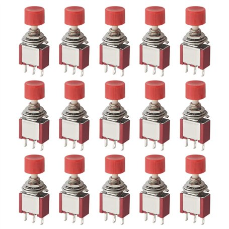 WMYCONGCONG Lot de 15 Interrupteur à bouton poussoir SPDT momentané 3 broches AC 2A 250V/ 5A 120V NO/NC