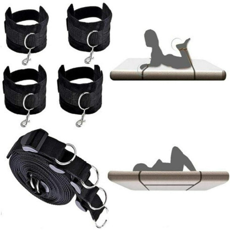 Ceinture de Poignet en Peluche Noire pour Le système de Fixation du lit à la Maison