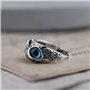 Kagodri Bagues en argent sterling 925 - Bague de fiançailles en forme de chouette avec œil de démon - Style rétro - Réglable - B