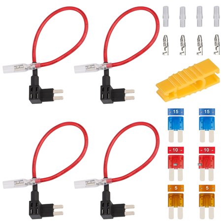 Porte-Fusible Micro Voiture Adaptateur Lame Porte-Fusible Add-A-Circuit Porte-Fusible avec 6 Pièces de Fusible à Lame 5A 10A 15A
