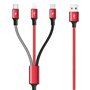 Minlu 3 en 1 Câble USB Multi Charge Rapide [4A