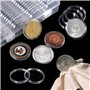MengH-SHOP Capsules de Monnaie 30mm Capsules de Pièces en Plastique Rondes Capsules à Monnaie avec Boîte d'Organisateur de Stock