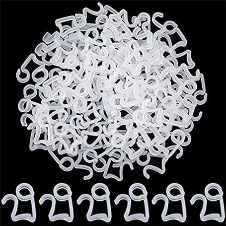 JoGoi Lot de 100 Plastique Crochets à Suspendre pour Guirlande Lumineuse de Noël Bardeau de Gouttière Crochets Extérieurs Blanc