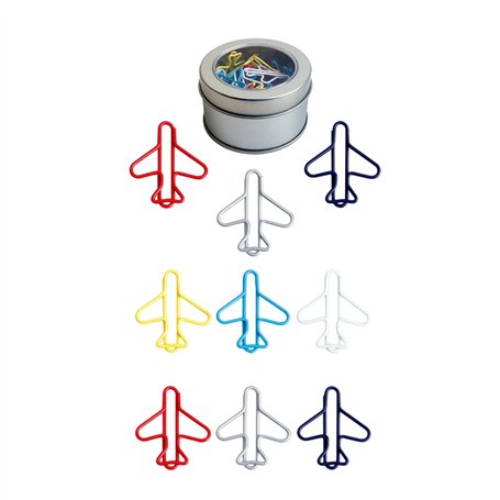 Lot de 50 trombones en métal pour avion - 6 couleurs - 30 mm