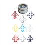 Lot de 50 trombones en métal pour avion - 6 couleurs - 30 mm