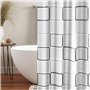 Rideau De Douche Anti Moisissure, 180X200cm Rideau de Salle de Bain, Rideau de Baignoire avec 12 Crochets, Imperméable Rideau de