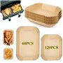 180pcs Papier Cuisson Air Fryer，Rectangulair Paper Liners Friteuse Sans Huile Accessoires，Papier Sulfurisé Feuilles，Doublure en