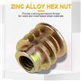 Hilitand Meubles Hex Socket Ecrou M4 * 8mm 50Pcs Type Fileté En Alliage De Zinc Fil Hexagone Tête D'écrou Écrous Pour Insert En 