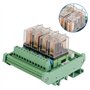 Module Relais 4 Canaux pour Montage sur Rail DIN, Module d'Interface de Relais de Puissance avec Indicateur LED 16A DC 12V