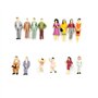 100 Pcs ModèLe Figurines Personnages Couleur ModéLisme Peintes Personnes Assis Et Debout Pour ScèNes Miniatures, Train, Chemin F