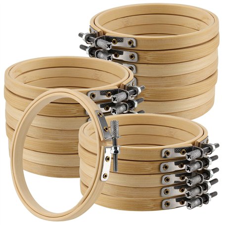 ZEONHAK Lot de 20 cercles à broder en bambou de 10 cm pour couture pratique