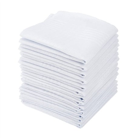 DODUOS 15pcs Mouchoir en Coton Blanc
