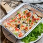 20 Pièces Barquettes Jetables Aluminium 1900 Ml Boite Aluminium avec Couvercle Plat Aluminium Jetable Grand Format pour la Cuiss