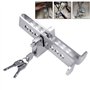 Antivol Pédale de Voiture, Acier Inoxydable 8 Trous Serrure en Embrayage Frein Sécurité Car Brake Pedal Lock avec 3 Clés