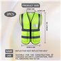 2 pièces Gilet De Sécurité Réfléchissant Haute Visibilité Vêtements Travail Directeur Exécutif Gilet Veste Zip Brace Sécurité Té