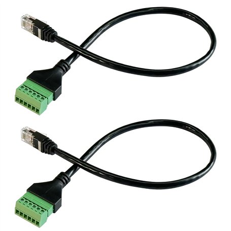 PENGLIN 2PCS RJ11 Adaptateur de bornier à vis mâle à 6 broches pour câble de rallonge de téléphone Cat3