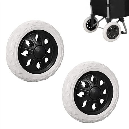 Mikqky 2 Pièces Remplacement de Roues de Caddie en Caoutchouc
