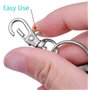 Mousqueton Porte Clé Métal Polissage Keychain de Crochets Anneaux Détachables