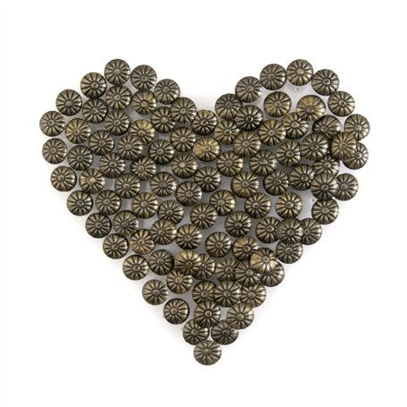 Yasorn Clous Tapissier Laiton Cuivre Meubles Décoratifs 14mm Motif de Fleurs DIY Clous 100pcs