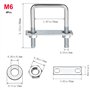 VIVIIHOO Boulons en U-4 pièces M6 vis pinces-80 x 50mm boîte de Toit Fixation 304 boulons en U en Acier Inoxydable pour réparati