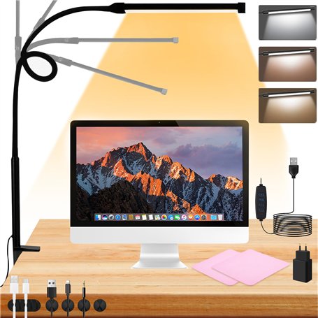 UCAMP Lampe de Bureau LED Puissante avec Clip