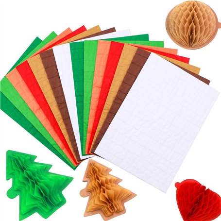 BAOFALI Lot de 14 blocs de papier nid d'abeille pour loisirs créatifs 3D et cartes pop-up ; 30 couches de 2 cm de colle en nid d
