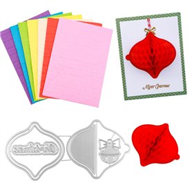 OTCRAFT Lot de 8 blocs de papier nid d'abeille et lanternes de découpe avec aimants blancs pour loisirs créatifs 3D et cartes po