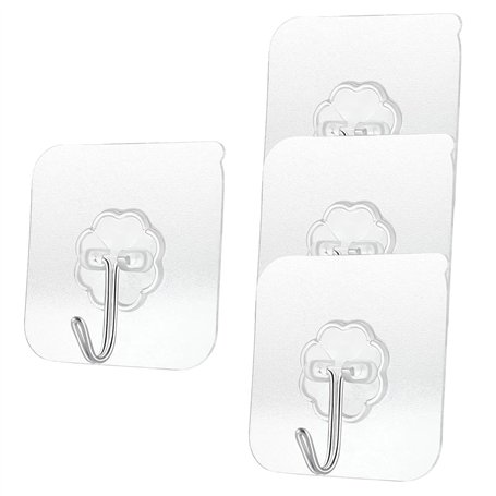 HBERCAI 4 Pièces Crochet Adhésif Mural 10kg(Max) Sans Percer - Accroche Torchon Cuisine
