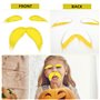 Lot de 2 moustaches jaunes et sourcils - Kit d'enfilage - Moustache artificielle à coller - Costume Lorax - Moustache - Fausse b