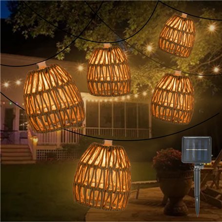 WRQIOO Lot de 10 guirlandes lumineuses solaires à LED d'extérieur