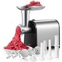 3 en 1 Hachoir à Viande Électrique Professionnel avec 3 Plaques Abrasives en Acier Inoxydable