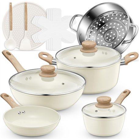 FOHERE Casseroles et Poêles 15 Pièces