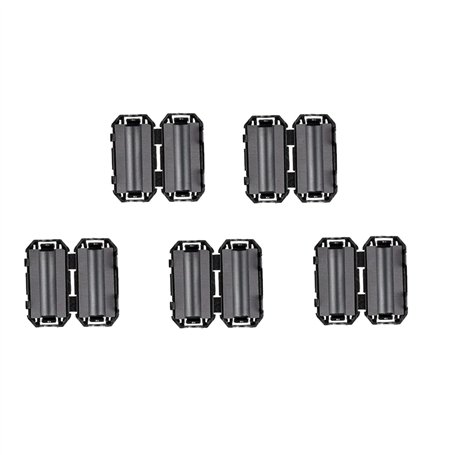 HUAREW Bruit Suppresseur Câble Pince Noir Clip Type Ferrite Anneau RFI EMI pour 5mm (5pcs)