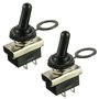 HUAREW KN3(D)-101 Interrupteur à bascule marche/arrêt 12V 25A 2 positions 2 broches étanche avec couvercle en caoutchouc (2 pièc