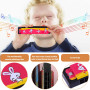 4 Pièces Harmonica pour Enfants, 16 Trous Dessin Animé Couleur Harmonica Jouet, Différents Motifs de Dessins Animés Colorés, Trè