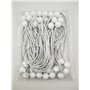 50 Pièces Blanc Tendeurs en Caoutchouc avec Boule en Plastique