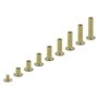 Chicago Vis Fixation en laiton - 80 Pcs 8 tailles M5 x 6-20 mm Rivets à ongles Pour Cuir Ceinture bricolage Décoration, Tige Ron