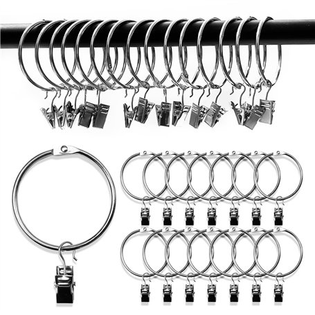 15 pièces Anneaux de Rideaux avec Pince