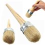 Pinceaux en Cire pour Craie,2 PCS Brosse pour Peinture à la Craie Ensemble de Pinceaux à Cire à Poils Naturels Ronde Pointu Bois